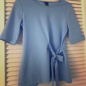 Anne Taylor baby blue tied blouse